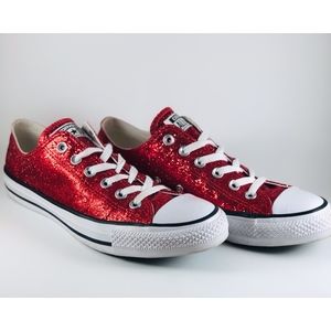 converse glitter red